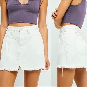 We The Free People White Sidecar Mini Skirt Sz 25